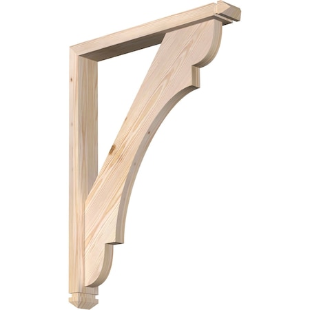 Olympic Arts And Crafts Smooth Bracket W/ Offset Brace, Douglas Fir, 3 1/2W X 24D X 32H